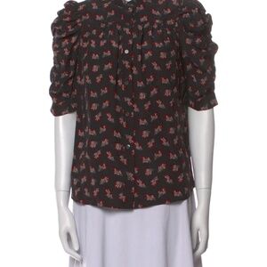 Frame The Gillian Silk Floral Print Blouse, Size Medium.